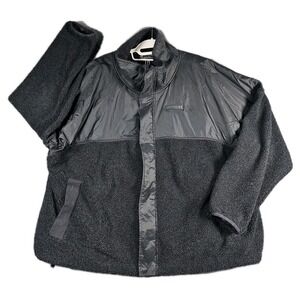 Under Armour Womens‎ 2X Black Sherpa Teddy Fleece Full Zip Jacket 1368756